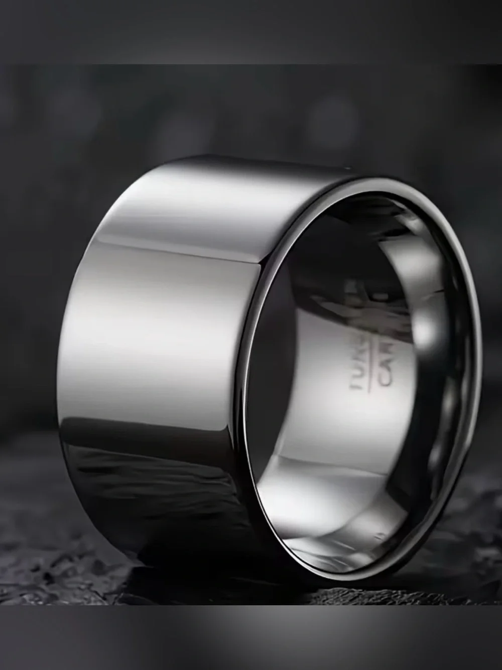 14mm Wide Tungsten Carbide Stainless Steel Sleek Unisex Wedding Band Ring Sz 12